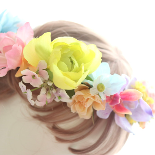 花かんむり♡姫 ラインストーン付き（ヘアアクセサリー ジャスミン 