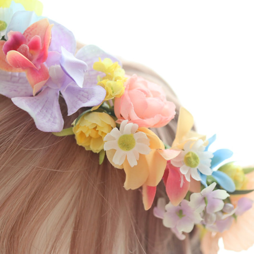 花かんむり・オーダーメイド（レインボー）ハンドメイド 受注制作 ご