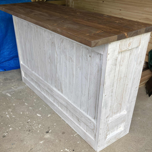 受注製作☆グレー☆レジカウンターテーブル【1500】カントリー家具