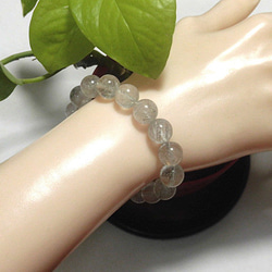 天然石 プラチナルチルクォーツ10.5mm～10.9mm玉ブレスレット 内周16.6