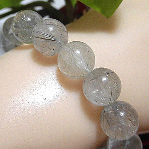 ⑤天然石　10mm プラチナルチル　内周16cm ブレスレット プラチナルチル ブレスレット パワーストーン - 念珠ドットコム