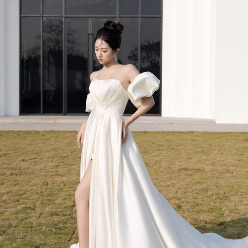 上品！高評価続出！オフホワイト ウェディングドレス