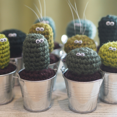 猫の髭山 あみぐるみ サボテンモンスター ブリキのバケツ その他