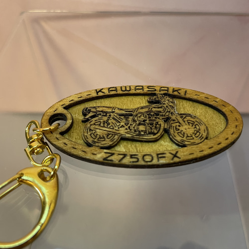 キーホルダー kawasaki Z750FX オリジナルナンバー 名入れ バイク