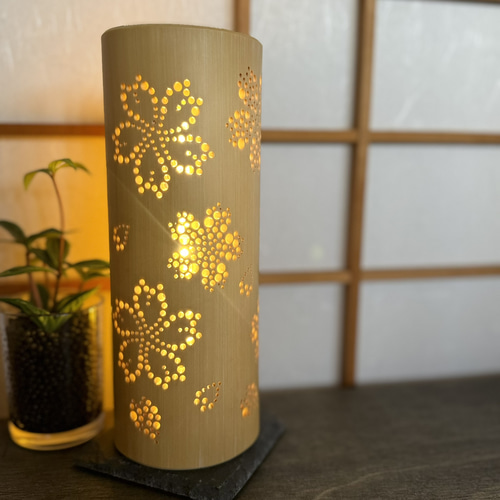 竹伝喜ーちくでんきーミニ ◇桜◇ おしゃれな間接照明 竹灯籠