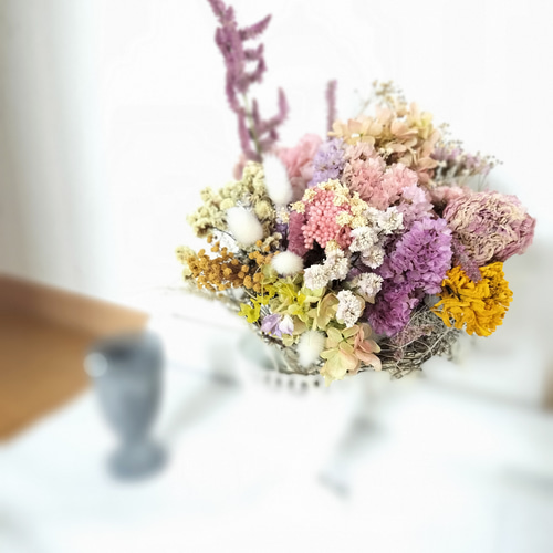 ドライフラワーブーケ くすみピンク ナチュラル ウェディング