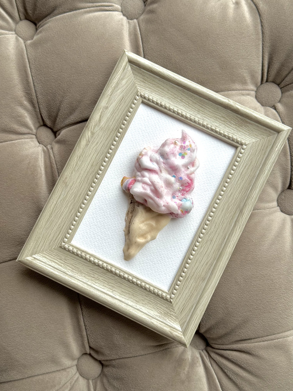 モコモコアート ソフトクリーム マーブル 立体・オブジェ strawberry