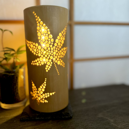 竹伝喜ーちくでんきーミニ ◇紅葉◇ おしゃれな間接照明 竹灯籠