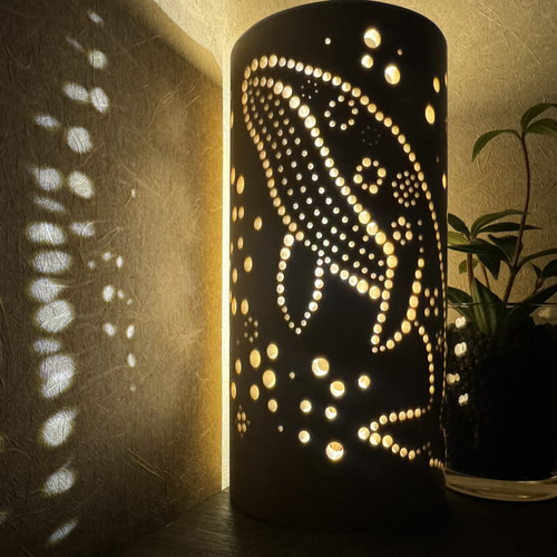 竹伝喜ーちくでんきーミニ ◇くじら◇ おしゃれな間接照明 竹灯籠