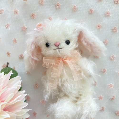 ふわふわ 白い 垂れ耳うさぎちゃん テディベア ぬいぐるみ R&M_baby