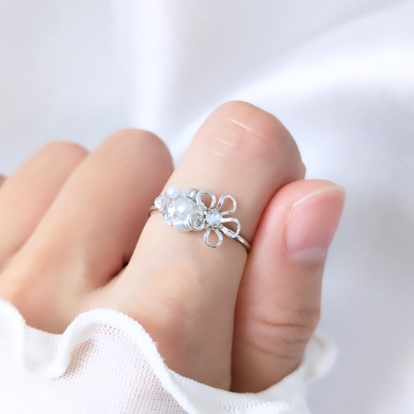 Silver】-小さな煌めき- flower 花 シルバー リング 指輪【367 Silver】-小さな煌めき- flower 花 シルバー リング 指輪【367