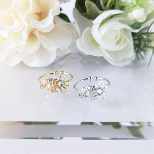 Silver】-小さな煌めき- flower 花 シルバー リング 指輪【367 Silver】-小さな煌めき- flower 花 シルバー リング 指輪【367