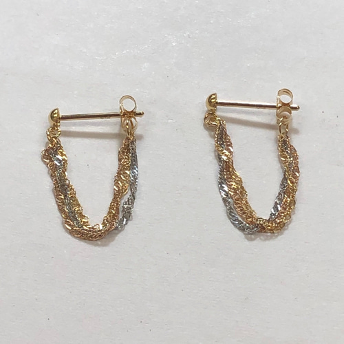 K18 チェーンピアス フープピアス ゴールド ピンクゴールド プラチナ 