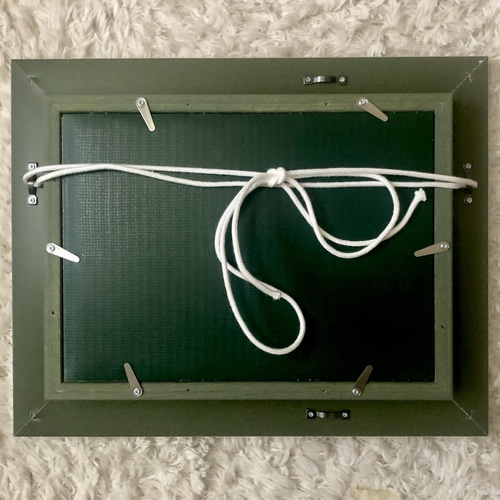 シロツメクサの咲くフィールド」アクリル画 原画 額縁付