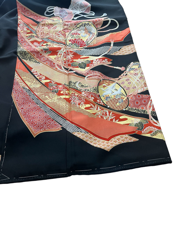 送料無料 着物 リメイク ゆったりなのにほっそりスタイル良く見える 新品留袖 ロングドレス L〜LL ハンドメイド 