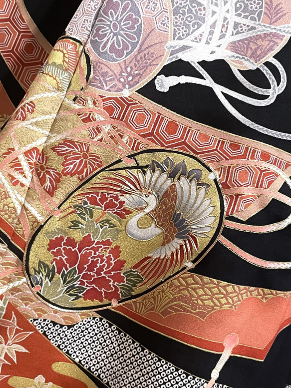 送料無料 着物 リメイク ゆったりなのにほっそりスタイル良く見える 新品留袖 ロングドレス L〜LL ハンドメイド 