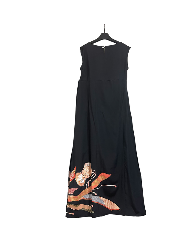 送料無料 着物 リメイク ゆったりなのにほっそりスタイル良く見える 新品留袖 ロングドレス L〜LL ハンドメイド 