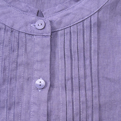 大人気【5color リネン100% フロントプリーツ 】着回し抜群 スタンドカラー 長袖 シャツ T-00067 19枚目の画像