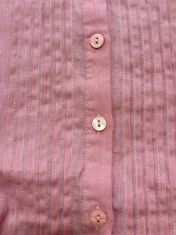 大人気【5color リネン100% フロントプリーツ 】着回し抜群 スタンドカラー 長袖 シャツ T-00067 20枚目の画像