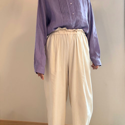 大人気【5color リネン100% フロントプリーツ 】着回し抜群 スタンドカラー 長袖 シャツ T-00067 10枚目の画像