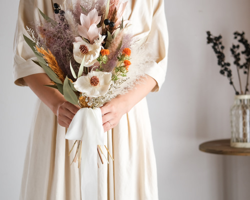 ブーケ　スモークツリー　プロテア　パンパスグラス　ウェディングブーケ　前撮り a67f9cc21ae32bab26ffc37fabeddd