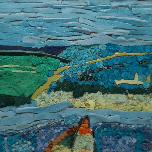 レザーアート貼り絵 ～けしきのうみ～ [cr_mo_0822_01] その他アート