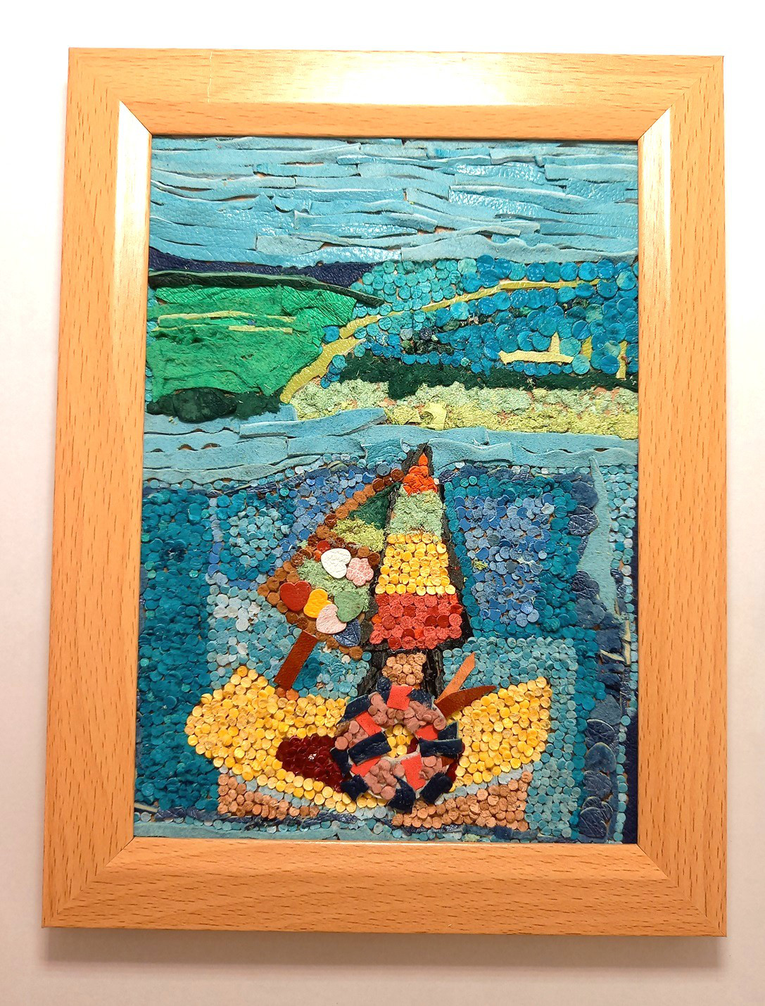 レザーアート貼り絵 ～けしきのうみ～ [cr_mo_0822_01] その他アート