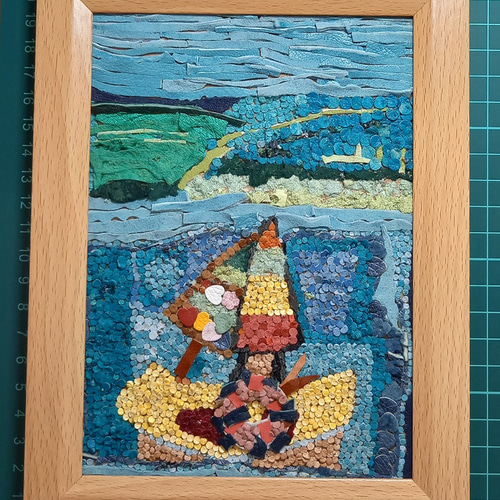 レザーアート貼り絵 ～けしきのうみ～ [cr_mo_0822_01] その他アート