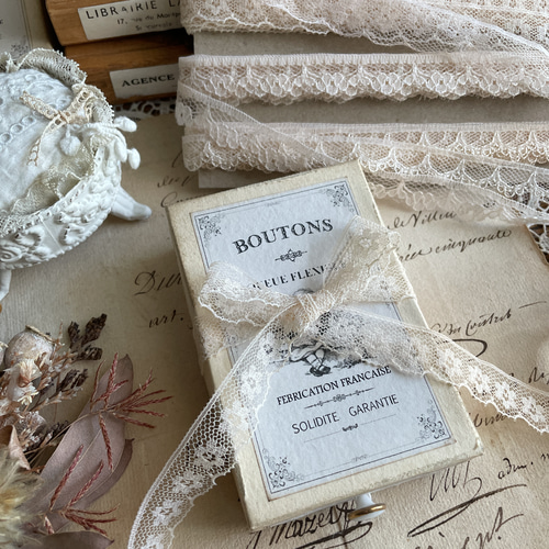 紅茶染め୨୧細めレース 4種類 6m×4 合計24m レース Catalpa* 通販