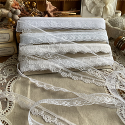 アンティークカラー୨୧細めレース 4種類 6m×4 合計24m レース Catalpa