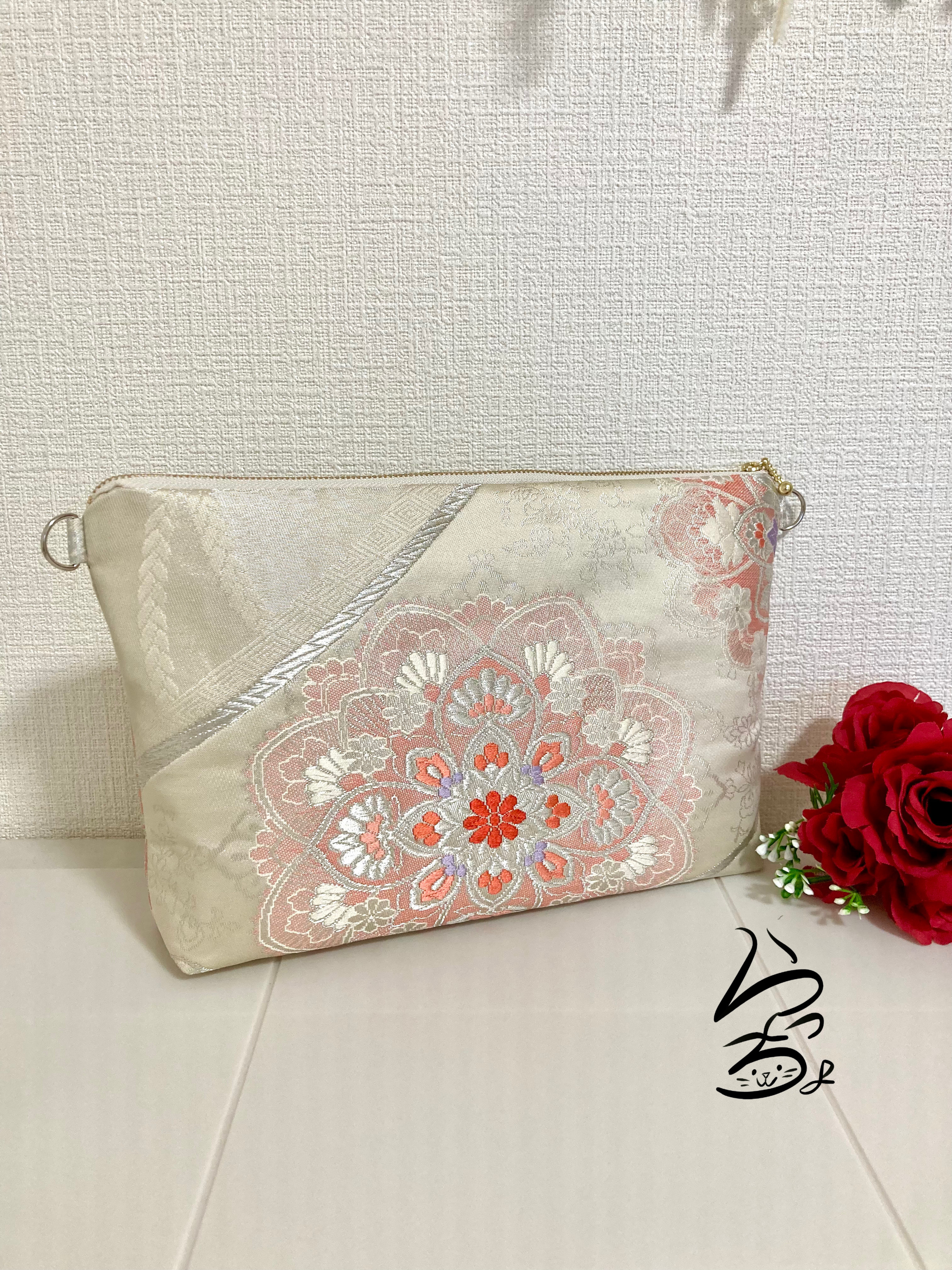 【kimono】帯リメイク 華文 クラッチバッグ