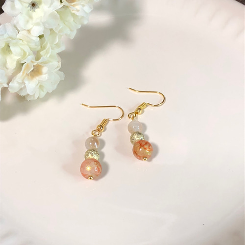 今季ブランド シンプル ガラスビーズ ピアス 冬 秋 夏 春 小ぶり ハンドメイド ピアス