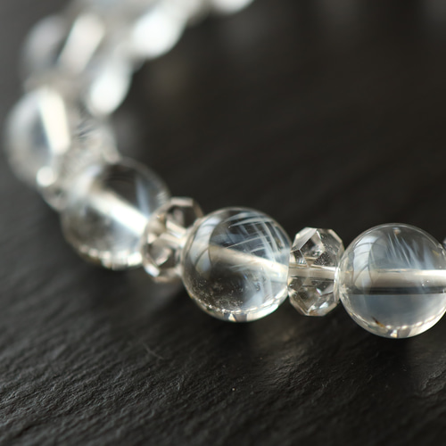 ☆スーパープレミアムブレス☆エンジェルフェザークォーツ：9ミリ