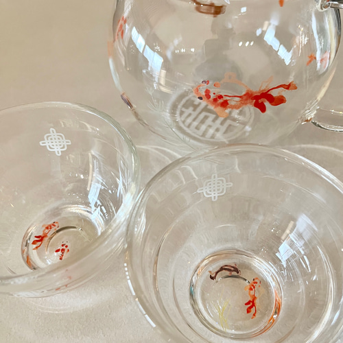 金魚のガラスカップ グラス シノワズリ グラス Poms 通販 18150398
