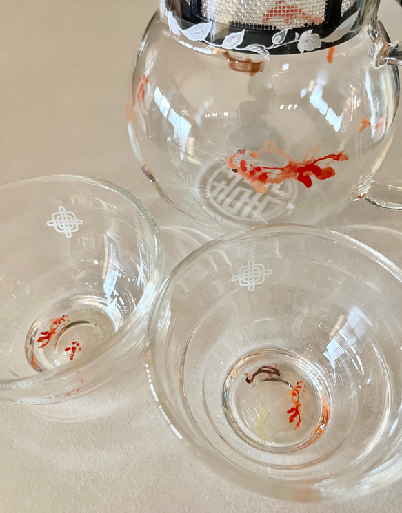金魚のガラスカップ グラス シノワズリ グラス Poms 通販 18150398