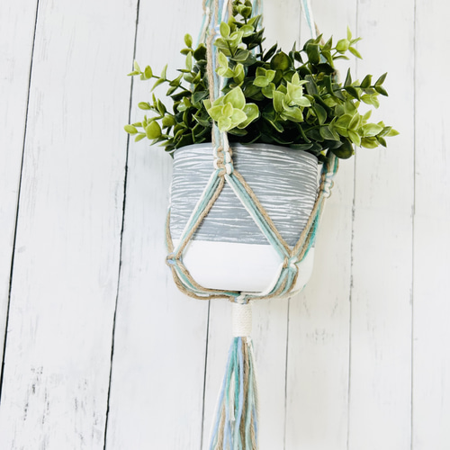 送料無料】マクラメプラントハンガー【NO.388】ハンドメイド