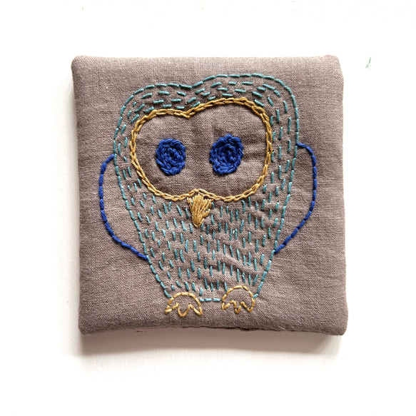 新作⭐︎鳥デザイン刺繍　コットンリネンコースター　1枚ずつ 5枚目の画像