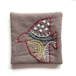 新作⭐︎鳥デザイン刺繍　コットンリネンコースター　1枚ずつ 7枚目の画像