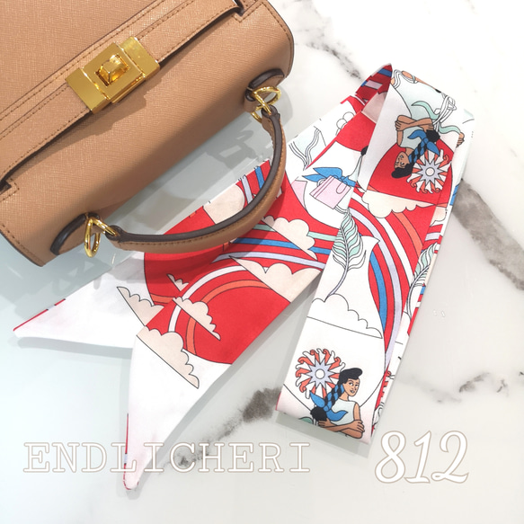 【SALE 】リボンスカーフ　バッグスカーフ　バッグチャーム25枚×2 リボンスカーフ バッグチャーム 23# スカーフ・バンダナ