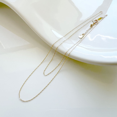 K18 ゴールド あずきチェーン ネックレス 45cm 長さ調整可能* 新品  