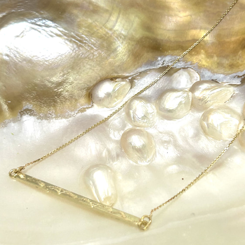 K14手彫りバーネックレス ネックレス・ペンダント maiori 通販｜Creema  