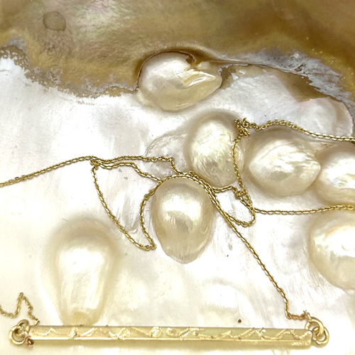 K14手彫りバーネックレス ネックレス・ペンダント maiori 通販｜Creema  