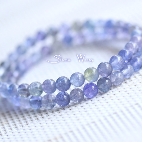 高品質多色性タンザナイトブレスレット約5.4～5.6mm1本☆希少✿天然石  