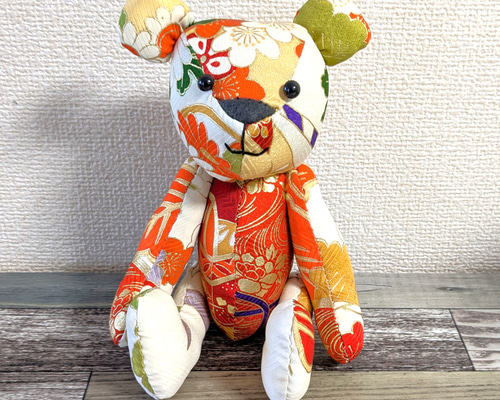 テディベア No.14 着物 リメイク ハンドメイド ぬいぐるみ