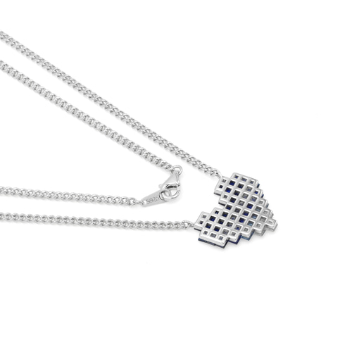 ドット風ハートネックレス 男女兼用 即発送可 20240820-004 ネックレス  