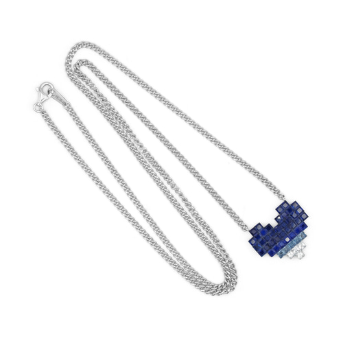 ドット風ハートネックレス 男女兼用 即発送可 20240820-004 ネックレス  