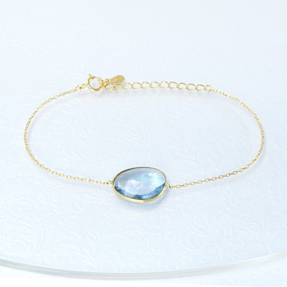 【2月セール！3/2(月)午前9時まで】K18 ロンドンブルートパーズ ブレスレット 1点もの CD136CIBS