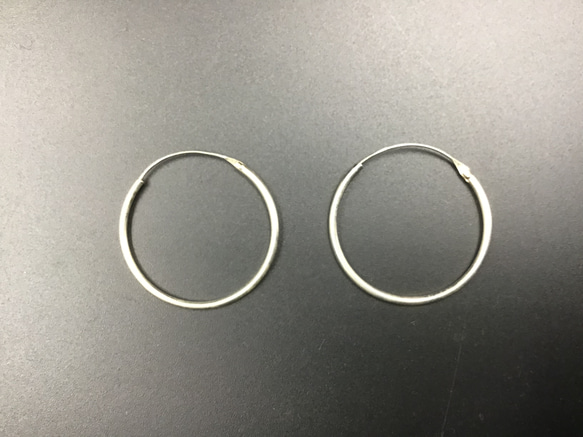 シルバー925 フープピアス シルバーピアス シルバー925 フープピアス 直径15.5mm 内径12mm