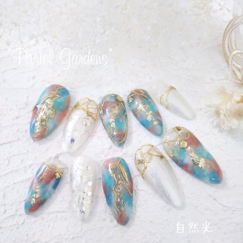 ［39］ネイルチップ マグネットネイル ホログラム ブルー うるうる オーダー 39］ネイルチップ マグネットネイル ホログラム ブルー うるうる