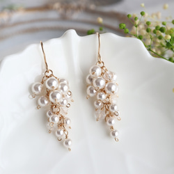 ✿SALE✿ 14kgf クンツァイト オリジナルデザイン ぶどう ピアス